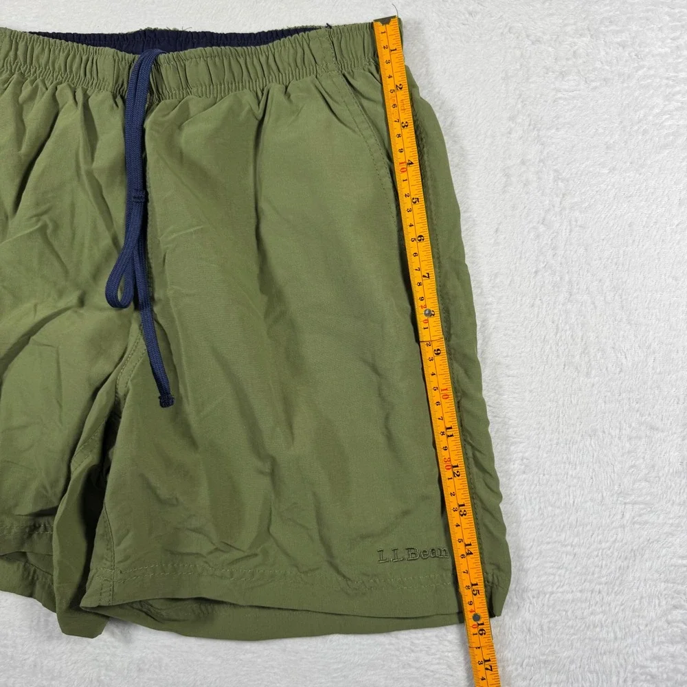 L.L.‎ Bean Supplex Nylon Swim Trunks Mens Small Olive Green Mesh Lined